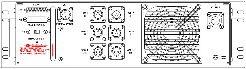 P/N: ETI0001-1230AA Rugged MilSpec UPS Standard Rear Panel Layout